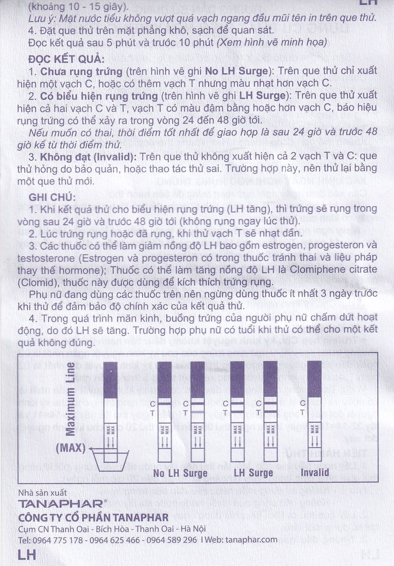 Que thử rụng trứng LH-Tana hỗ trợ phát hiện ngày rụng trứng nhanh chóng, đơn giản (12 que)