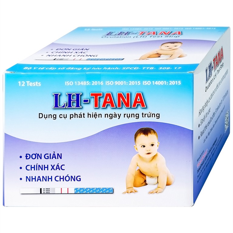 Que thử rụng trứng LH-Tana hỗ trợ phát hiện ngày rụng trứng nhanh chóng, đơn giản (12 que)