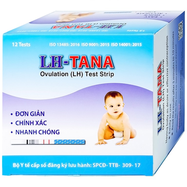 Que thử rụng trứng LH-Tana hỗ trợ phát hiện ngày rụng trứng nhanh chóng, đơn giản (12 que)