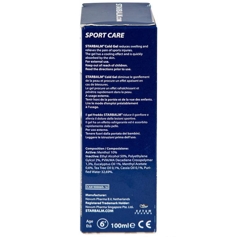 Gel làm lạnh Starbalm Cold Gel hỗ trợ giảm đau và làm dịu chấn thương căng cơ, bầm tím và bong gân (100ml)