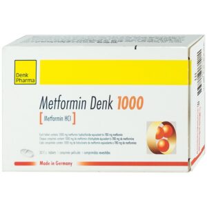 Viên nén Metformin Denk 1000 điều trị đái tháo đường típ 2 (2 vỉ x 15 viên)