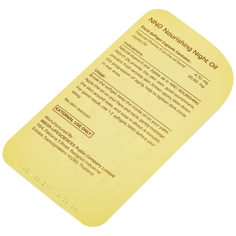 Dầu dưỡng da ban đêm NNO Nourishing Night Oil giúp dưỡng ẩm, phục hồi da