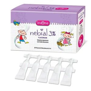 Dung dịch muối ưu trương nhỏ mũi Buona Nebial 3% giảm khô mũi, chống sung huyết mũi (20 ống)