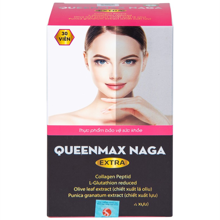 Thực phẩm bảo vệ sức khỏe Queenmax Naga Extra bổ sung collagen, một số vitamin và khoáng chất (30 viên)