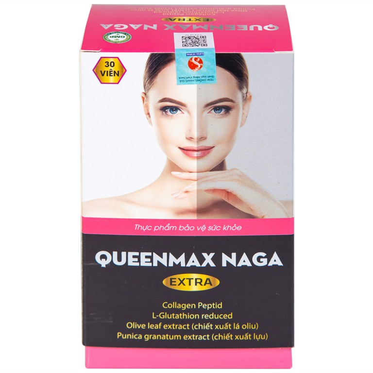 Thực phẩm bảo vệ sức khỏe Queenmax Naga Extra bổ sung collagen, một số vitamin và khoáng chất (30 viên)