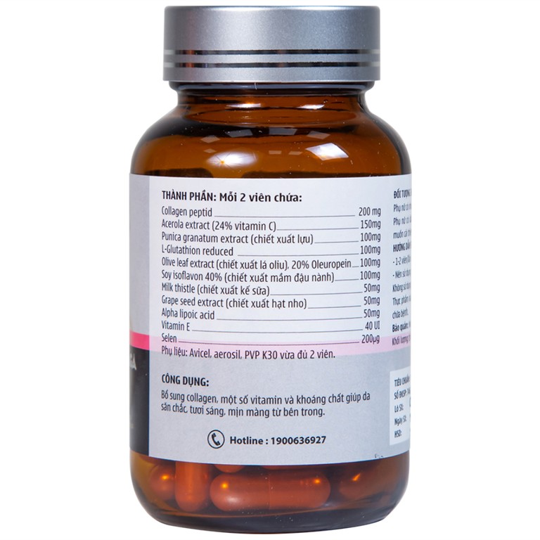 Thực phẩm bảo vệ sức khỏe Queenmax Naga Extra bổ sung collagen, một số vitamin và khoáng chất (30 viên)