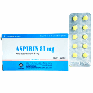 Thuốc Aspirin 81mg Vidipha phòng ngừa nhồi máu cơ tim, đột quỵ (10 vỉ x 10 viên)