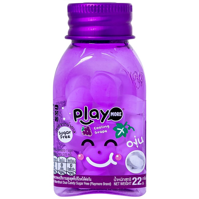 Kẹo The Vị Nho Playmore (hũ 22g)