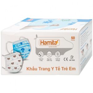 Khẩu trang y tế trẻ em Hamita ngăn bụi, kháng khuẩn (50 cái)
