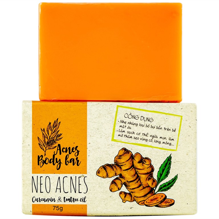 Xà phòng tắm ngừa mụn La Beauty Acnes Body Bar chứa nghệ và tinh chất dầu tràm (75g)