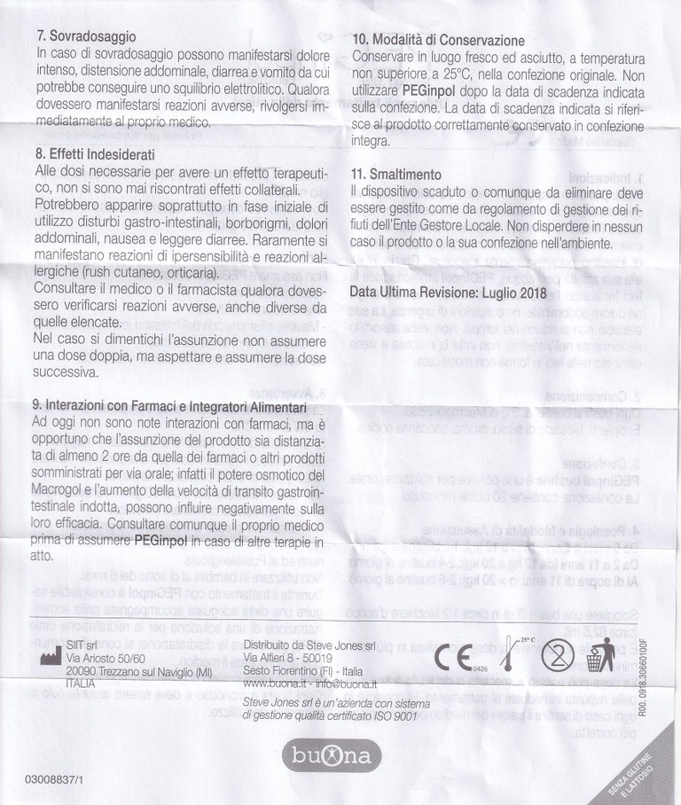 Bột pha hỗn dịch nhuận tràng PEGinpol 5g Buona cải thiện tình trạng táo bón cho trẻ (20 gói)