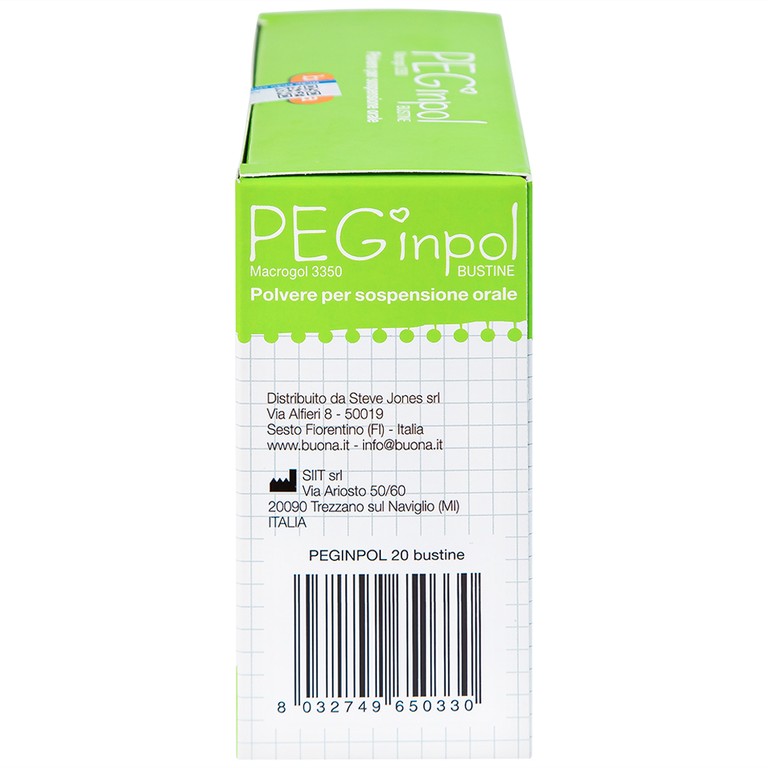 Bột pha hỗn dịch nhuận tràng PEGinpol 5g Buona cải thiện tình trạng táo bón cho trẻ (20 gói)