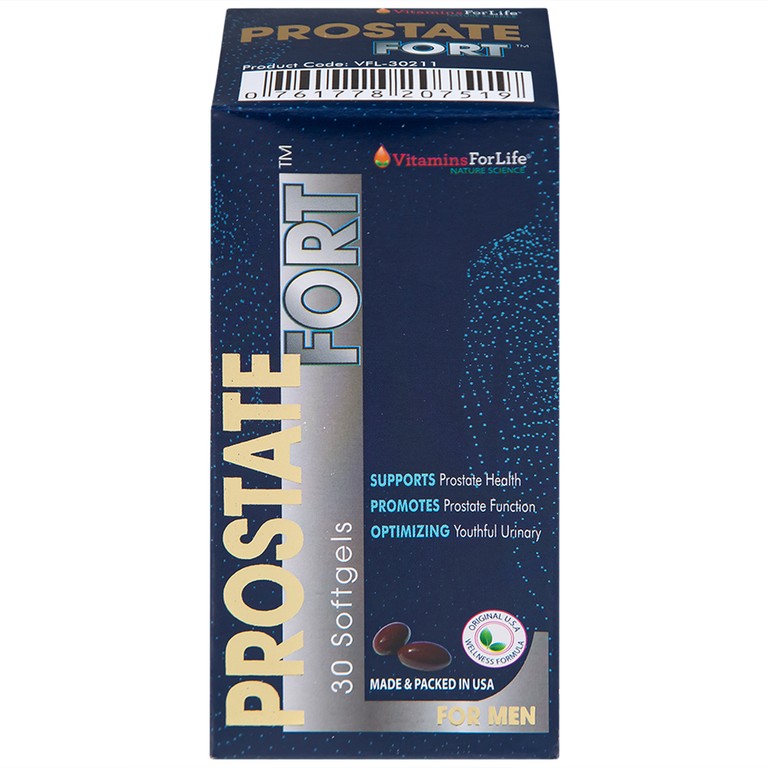 Viên uống Prostate Fort Vitamins For Life hỗ trợ sức khỏe tuyến tiền liệt nam giới (30 viên)