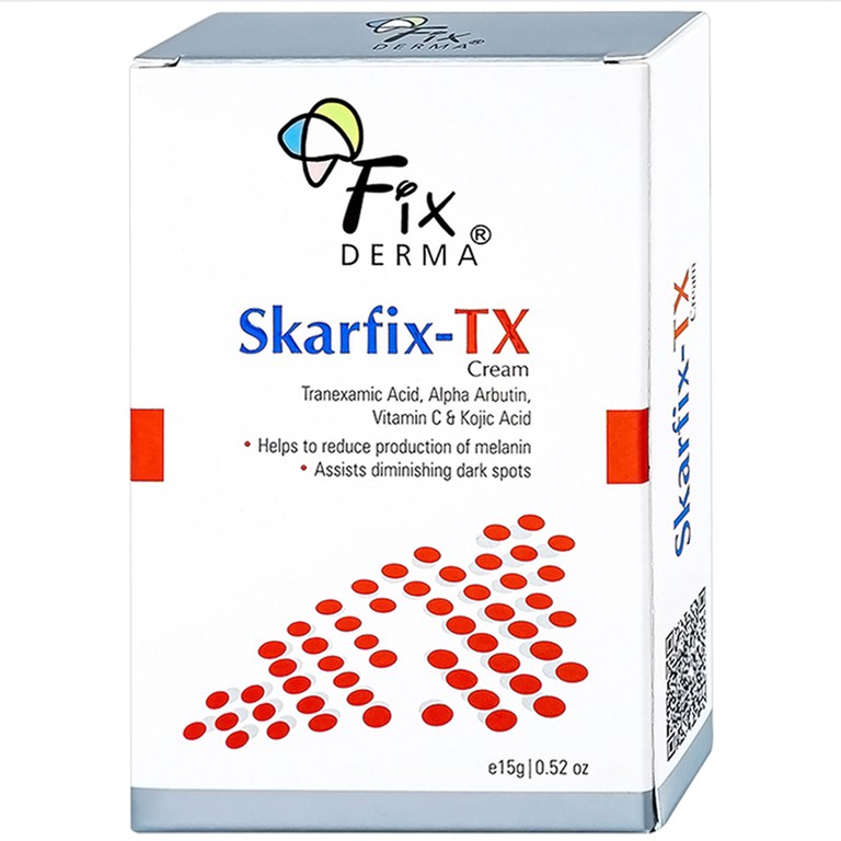 Kem bôi Fixderma Skarfix TX Cream giúp làm mờ vết thâm, đốm đen, vết nám, tàn nhang (15g)