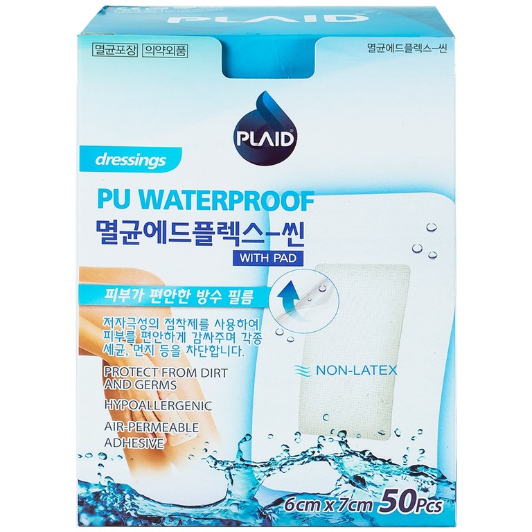 Băng gạc vô trùng không thấm nước Sterile Adflex (With-Pad) 6cm x 7cm Young Chemical hỗ trợ bảo vệ vết thương (50 miếng)