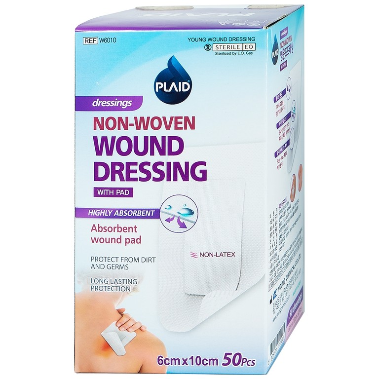 Băng gạc vô trùng Young Wound Dressing 6cm x 10cm Young Chemical hỗ trợ bảo vệ vết thương (50 miếng)