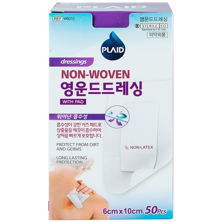 Băng gạc vô trùng Young Wound Dressing 6cm x 10cm Young Chemical hỗ trợ bảo vệ vết thương (50 miếng)