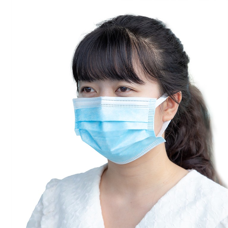 Khẩu trang y tế Naturecare màu xanh 3 lớp hỗ trợ ngăn khói, bụi, kháng khuẩn (50 cái)