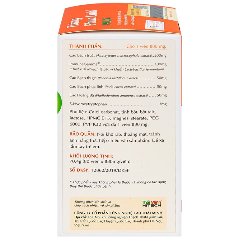 Viên uống Tràng Phục Linh Plus Thái Minh hỗ trợ giảm các triệu chứng của hội chứng ruột kích thích (80 viên)