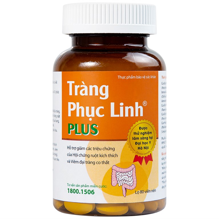 Viên uống Tràng Phục Linh Plus Thái Minh hỗ trợ giảm các triệu chứng của hội chứng ruột kích thích (80 viên)