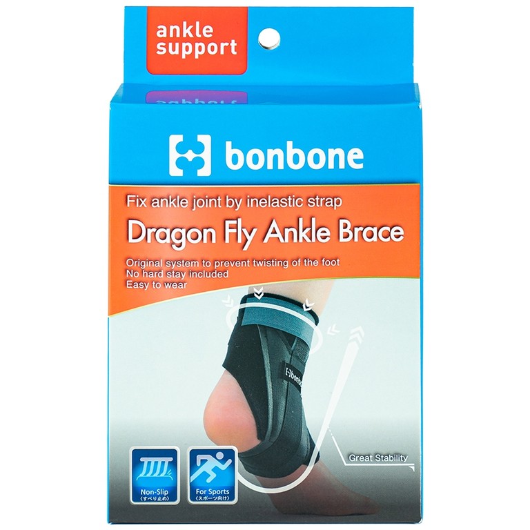 Đai nẹp mắt cá chân phải Bonbone Dragon Fly Ankle Brace size M giảm rung và chấn động khi hoạt động liên tục