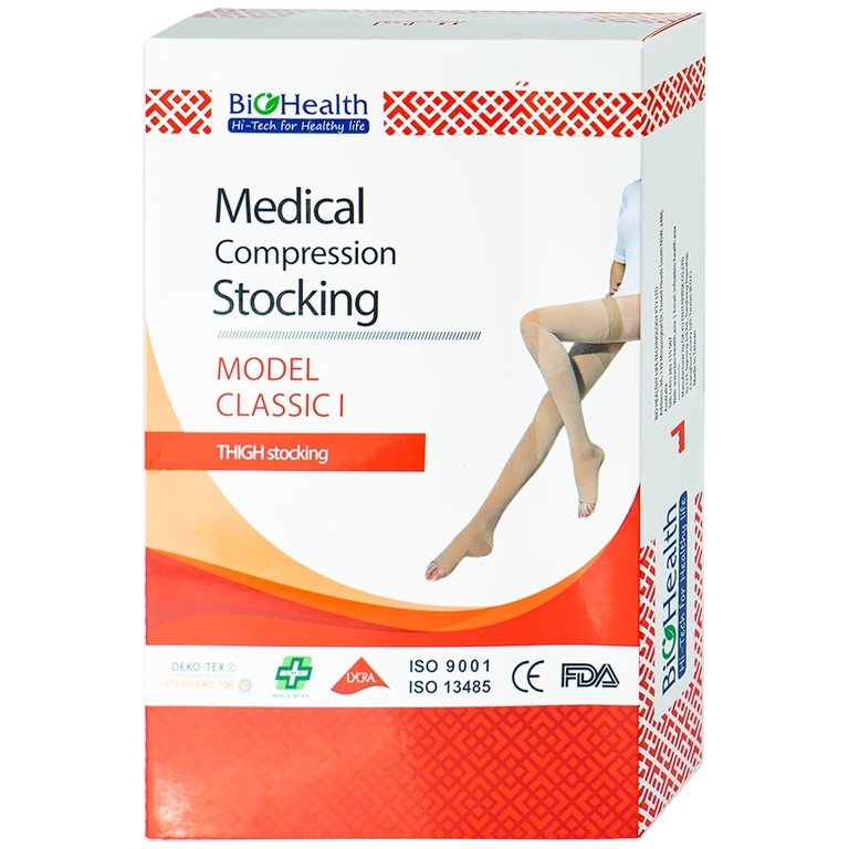 Vớ đùi y khoa Medical Compression Stocking Model Classis I size M Biohealth ngăn ngừa phù nề