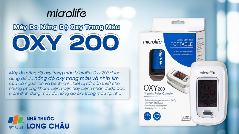 Microlife Oxy 200 - Máy Đo Nồng Độ Oxy Trong Máu