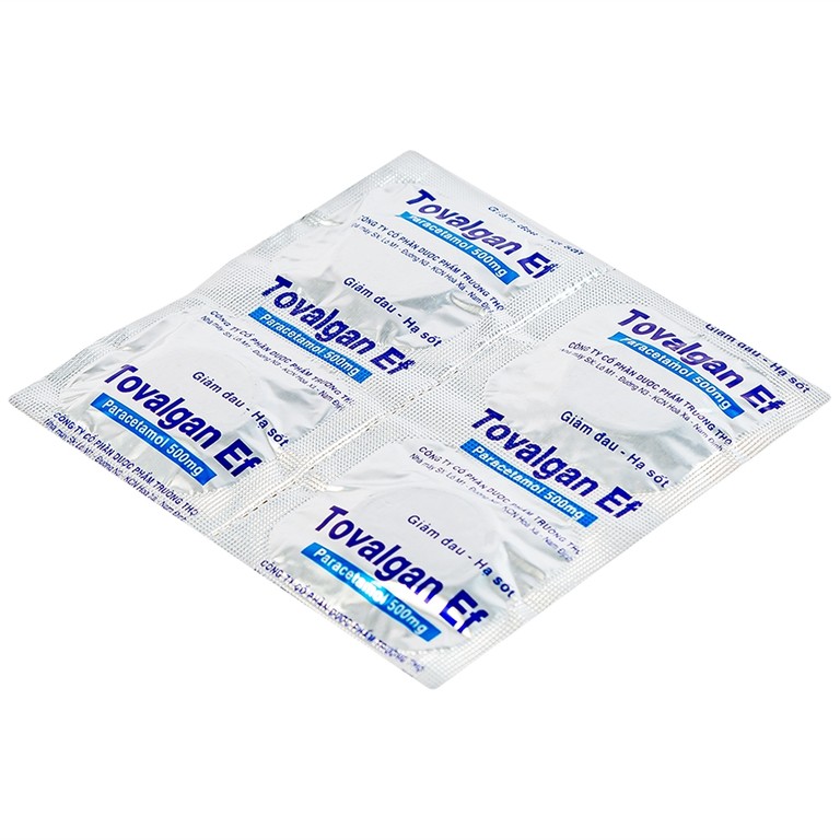 Viên sủi Tovalgan Ef Trường Thọ Pharma giảm đau, hạ sốt (5 vỉ x 4 viên)