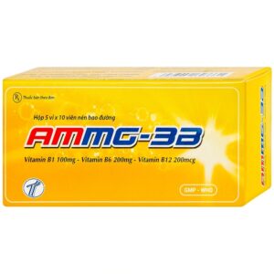 Thuốc Ammg-3B Trường Thọ điều trị bệnh lý thần kinh do thiếu vitamin B1, B6, B12 (5 vỉ x 10 viên)