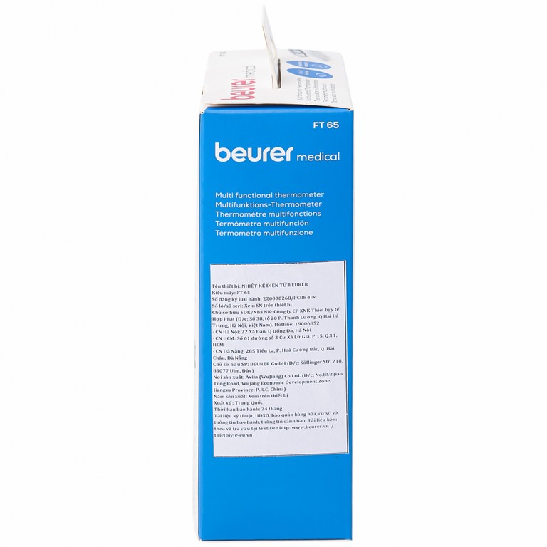 Nhiệt kế điện tử Beurer Medical FT65 hỗ trợ đo ở các vị trí tai, trán, cơ thể (1 chiếc)