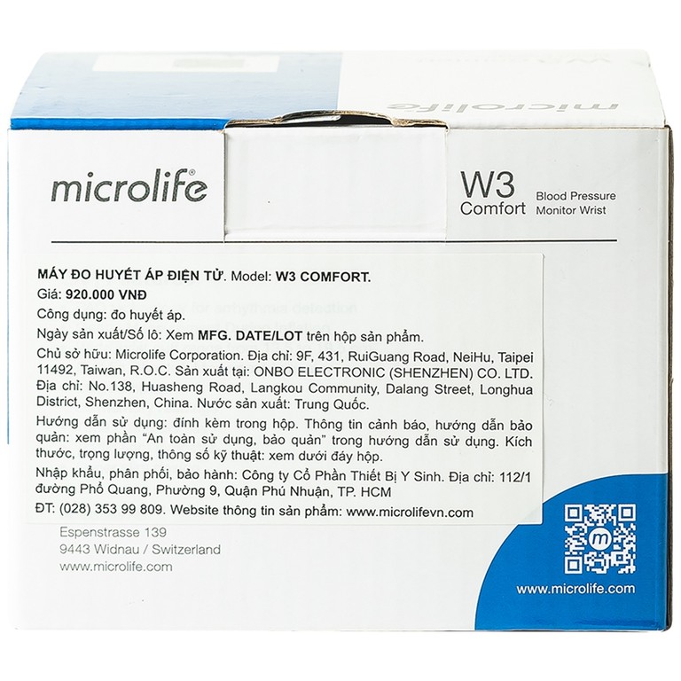 Máy đo huyết áp điện tử Microlife W3 Comfort hỗ trợ đo huyết áp