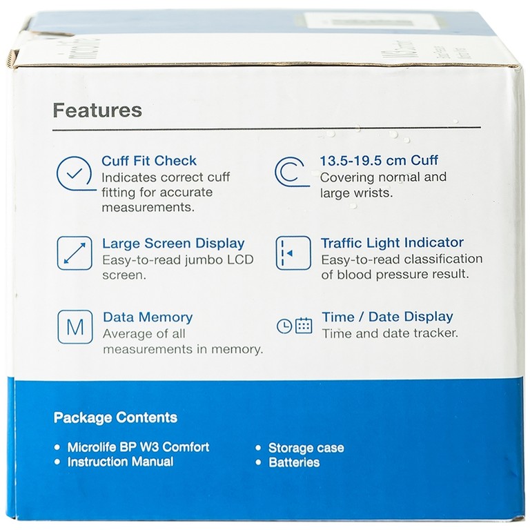 Máy đo huyết áp điện tử Microlife W3 Comfort hỗ trợ đo huyết áp