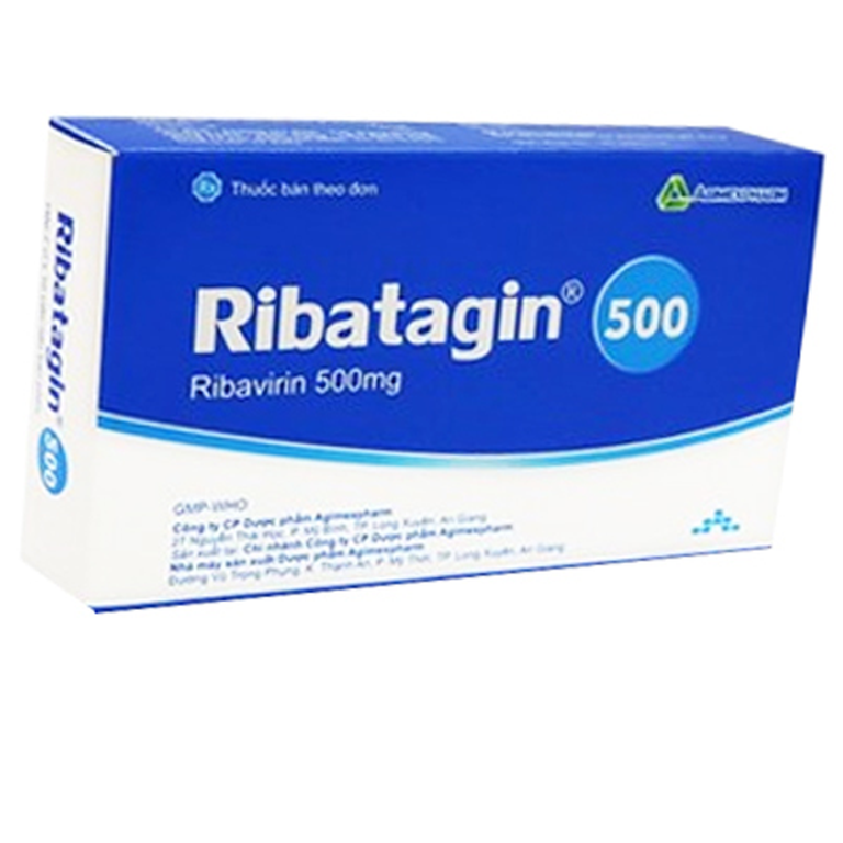 Thuốc Ribatagin 500 Agimexpharm điều trị nhiễm virus viêm gan C (2 vỉ x 10 viên)