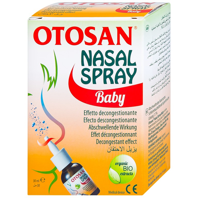 Xịt mũi trẻ em Otosan Nasal Spray Baby làm sạch sâu các hốc mũi, thông thoáng mũi (30ml)