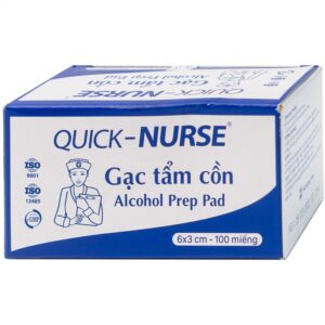 Gạc tẩm cồn 6cm x 3cm Quick - Nurse làm sạch da và chống lại vi khuẩn (100 miếng)