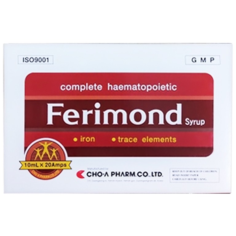 Syrup Ferimond Cho-A Pharm cung cấp sắt cho cơ thể và điều trị thiếu máu (20 ống)
