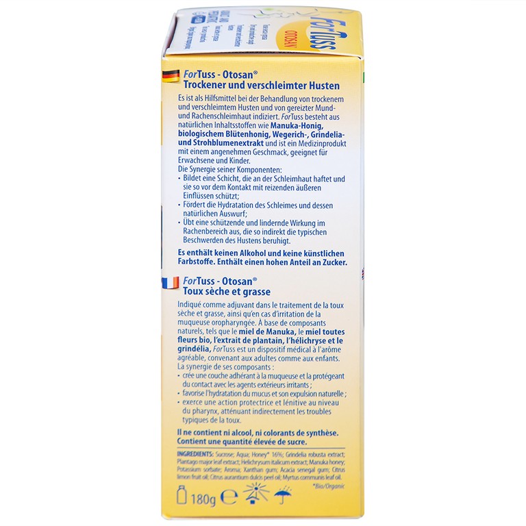 Siro ho Fortuss Otosan làm dịu cơn ho hiệu quả, bảo vệ niêm mạc (180g)