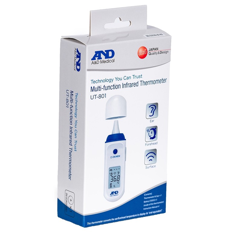 Nhiệt kế hồng ngoại đo tai, trán AND A&D Medical UT-801 đo nhanh, chính xác chỉ sau 1 giây