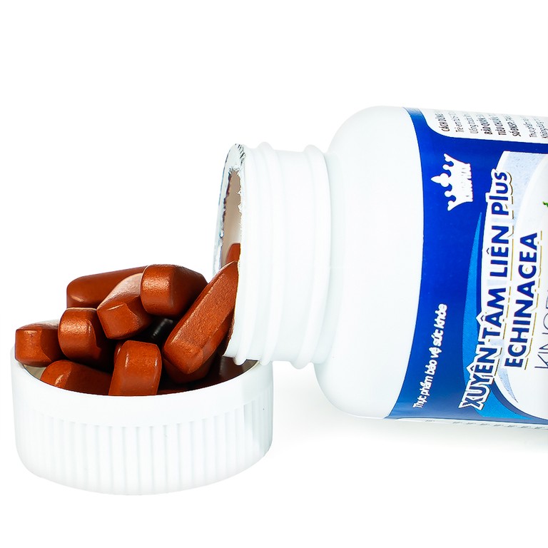Viên nén Xuyên Tâm Liên Plus Echinacea Kingphar hỗ trợ giảm ho, giảm đờm, giảm đau rát họng (60 viên)
