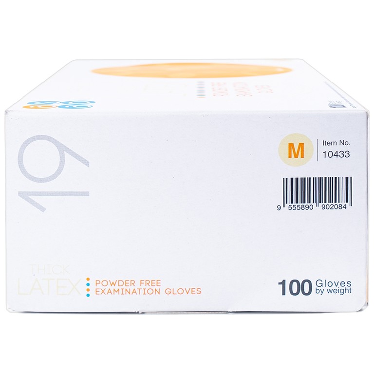 Găng tay cao su y tế không bột Size M Polymer Latex Asap Powder Free Examination Gloves (100 cái)