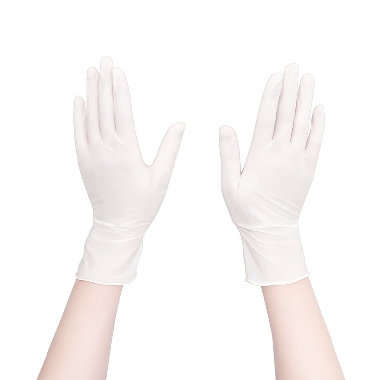 Găng tay cao su y tế không bột Size M Polymer Latex Asap Powder Free Examination Gloves (100 cái)