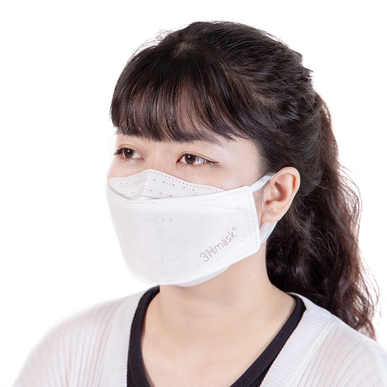 Khẩu trang y tế cao cấp 3Hmask 4D Vĩnh Tiến màu trắng hỗ trợ ngăn khói, bụi, kháng khuẩn (20 cái)