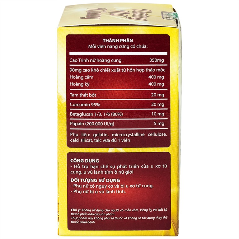 Viên nang cứng Vương Nữ Khang Royal Care hỗ trợ hạn chế sự phát triển u xơ tử cung, u vú lành tính (60 viên)