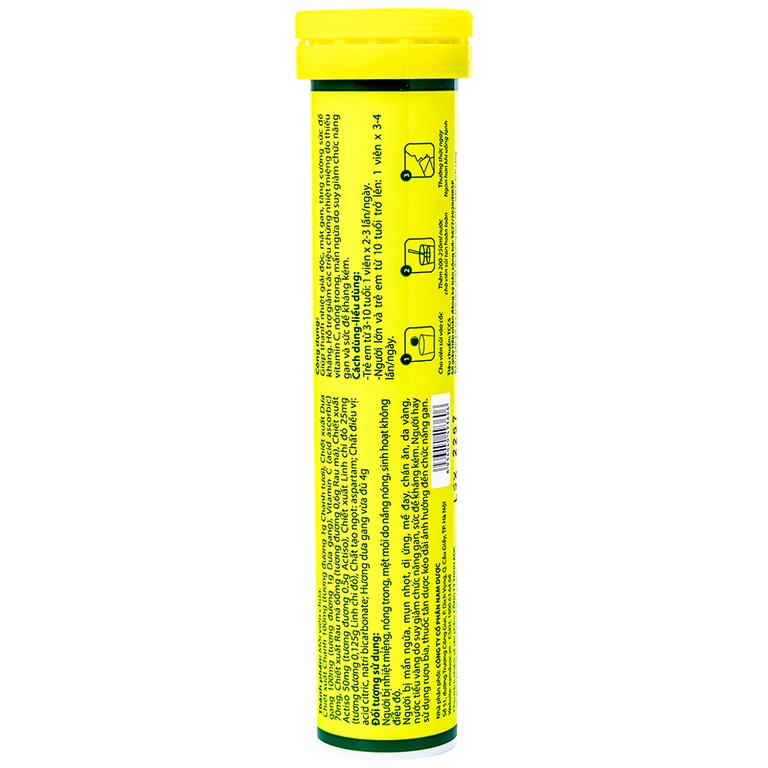 Viên sủi Thanh Nhiệt Livecool Nam Dược hương dưa gang giải độc, mát gan, tăng cường sức đề kháng (16 viên)