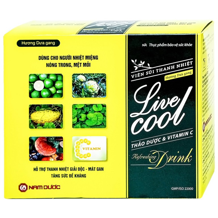 Viên sủi Thanh Nhiệt Livecool Nam Dược hương dưa gang giải độc, mát gan, tăng cường sức đề kháng (16 viên)
