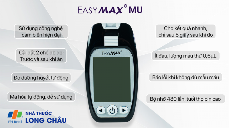 Máy Thử Đường Huyết Easy Max Mu 1