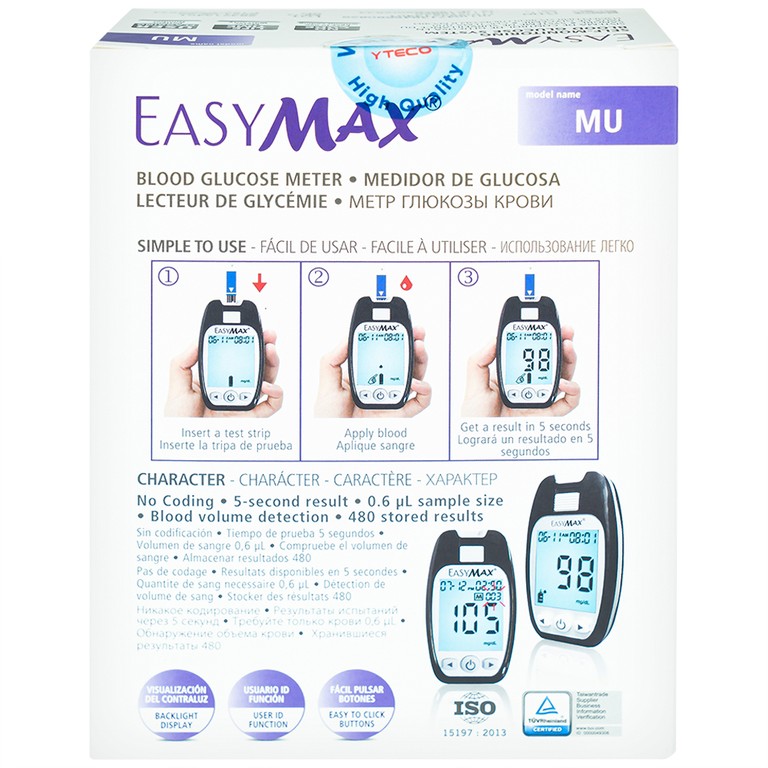 Má́y thử đường huyết Easy Max MU hỗ trợ đo lượng đường trong máu