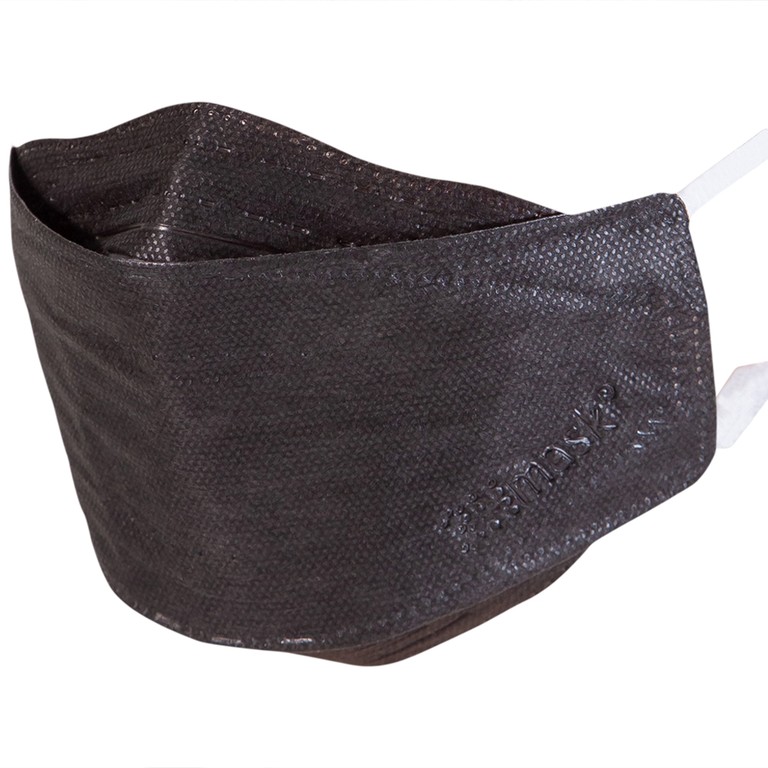 Khẩu trang y tế cao cấp 3Hmask Vĩnh Tiến 4D màu đen hỗ trợ ngăn khói, bụi, kháng khuẩn (20 cái)