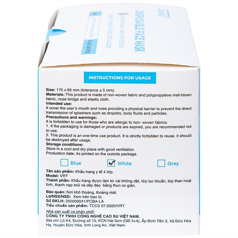 Khẩu trang y tế Safefit màu trắng 4 lớp hỗ trợ ngăn khói, bụi, kháng khuẩn (50 cái)