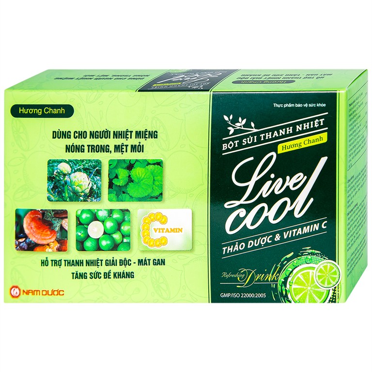 Bột sủi Thanh Nhiệt Livecool Nam Dược hương chanh hỗ trợ giải độc, mát gan (10 gói x 7g)